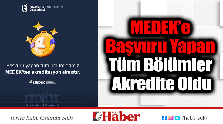 MEDEK’e Başvuru Yapan Tüm Bölümler Akredite Oldu