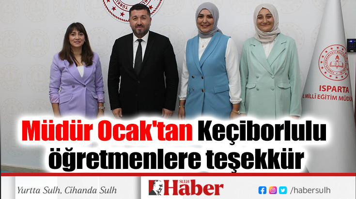 Müdür Ocak'tan Keçiborlulu öğretmenlere teşekkür