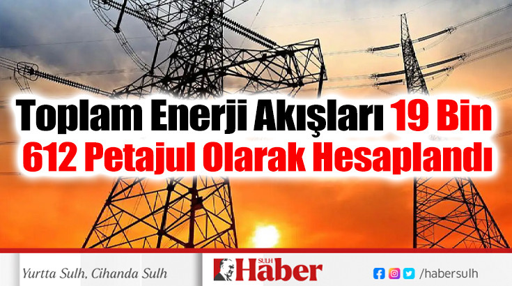 Toplam Enerji Akışları 19 Bin 612 Petajul Olarak Hesaplandı