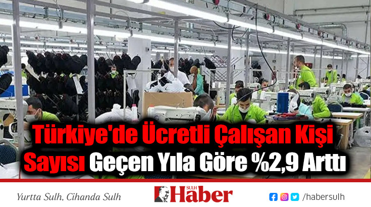 Türkiye'de Ücretli Çalışan Kişi Sayısı Geçen Yıla Göre %2,9 Arttı