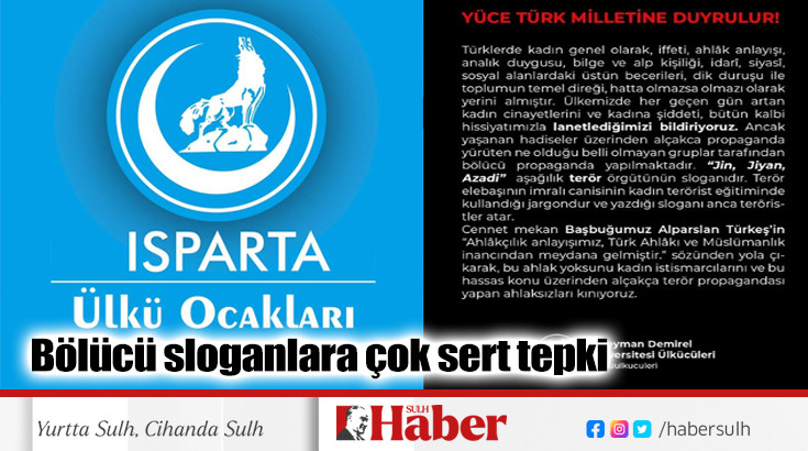 Ülkü Ocakları’ndan, bölücü sloganlara çok sert tepki